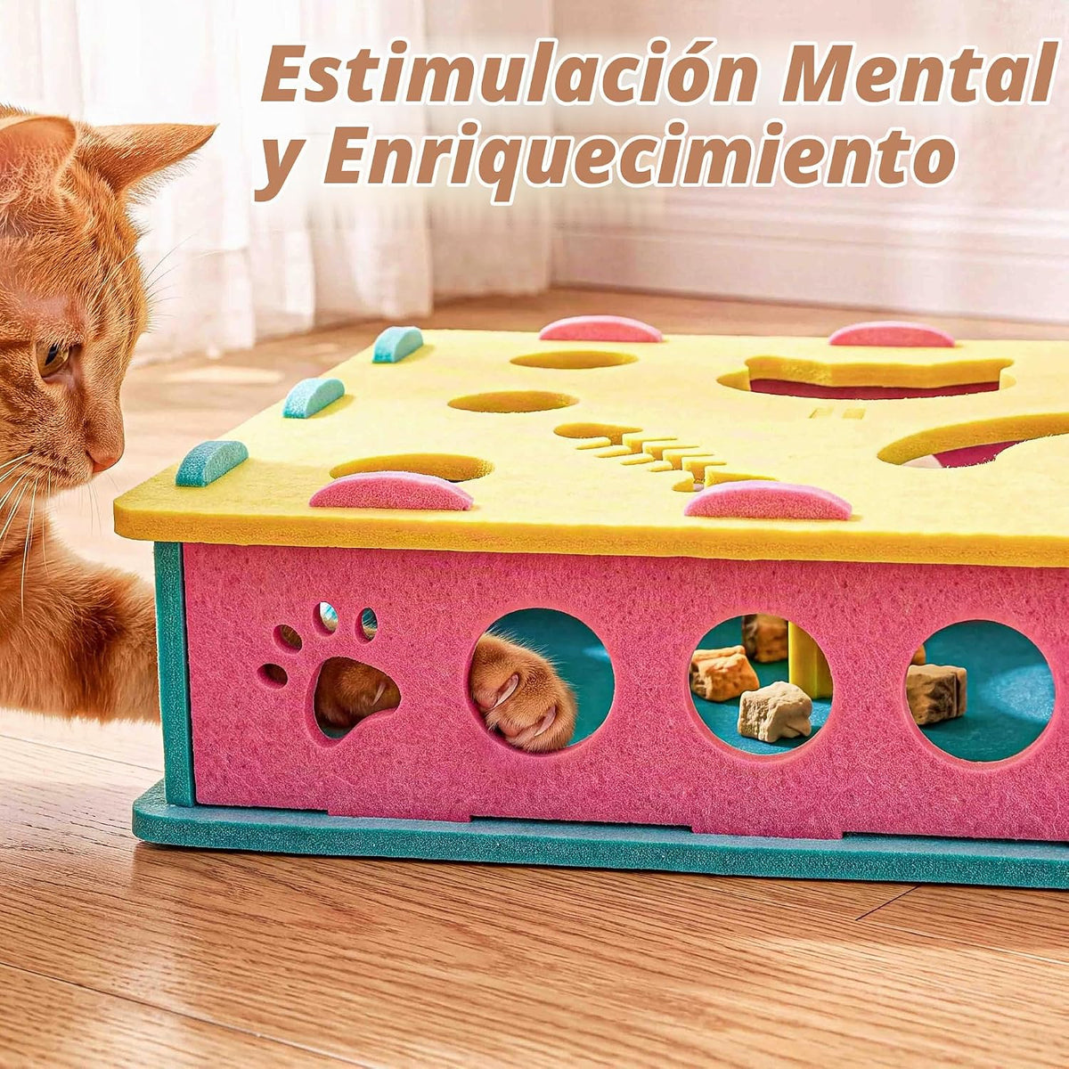 MOYMO 21 juguetes interactivos para gatos de interior, caja de romp...