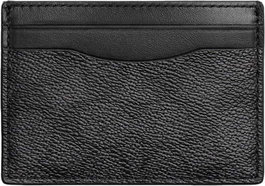 Coach Estuche para tarjetas con clip para dinero en lienzo exclusiv...