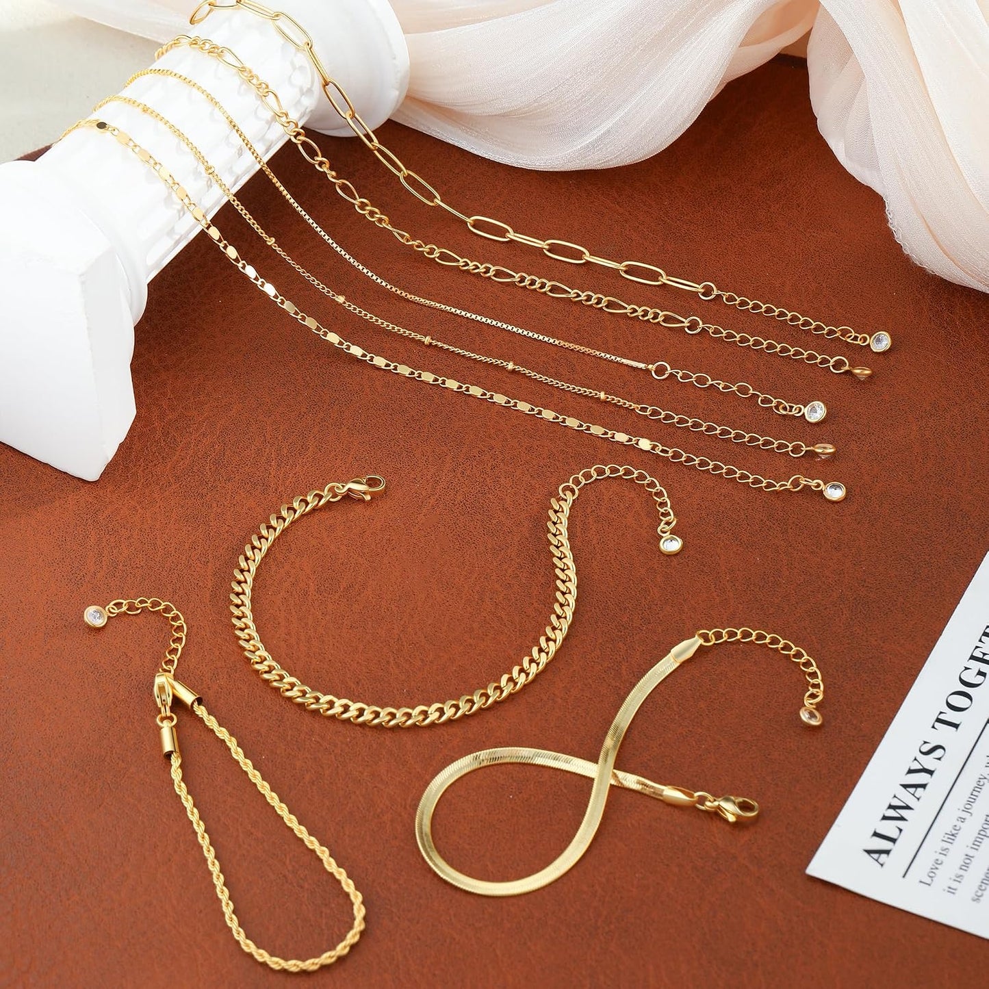 BERISO Pulseras de oro para mujer, elegante pulsera ajustable chapa...