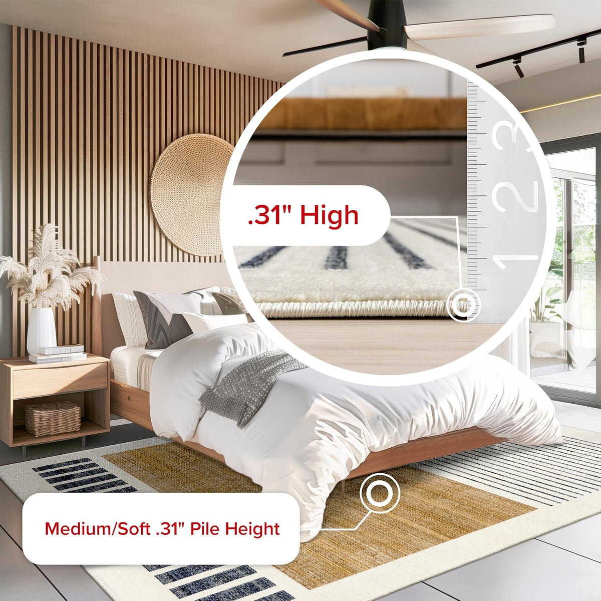 nuLOOM Fringed Performance Keeva Beige\/Marfil, 2'8" x 7...