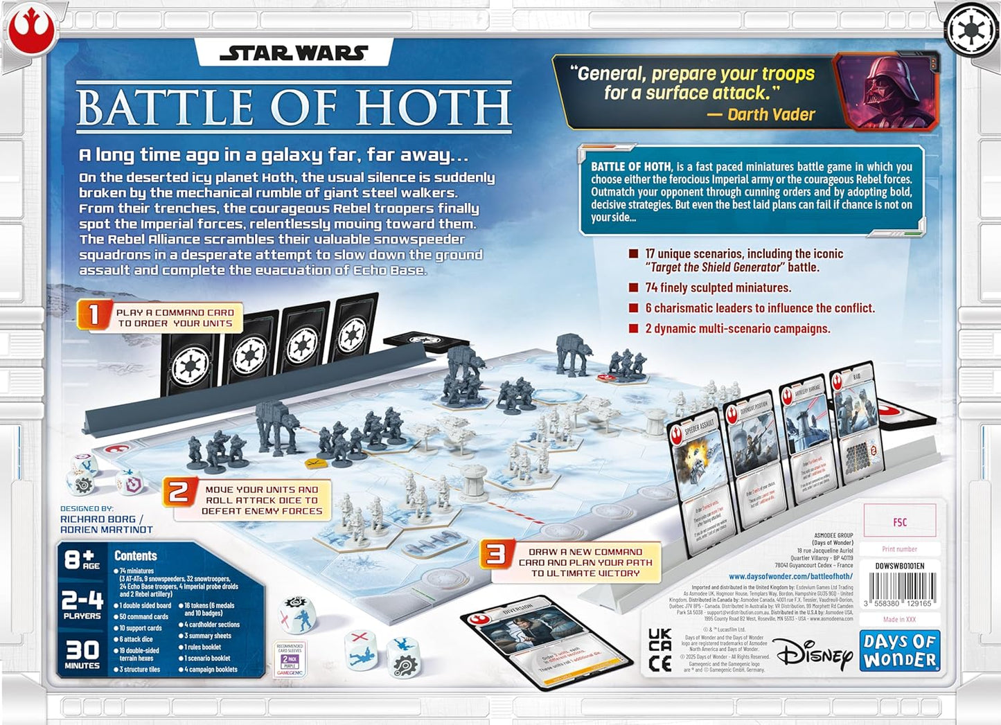 Asmodee Star Wars: Juego de mesa Battle of Hoth - Comanda el ejérci...