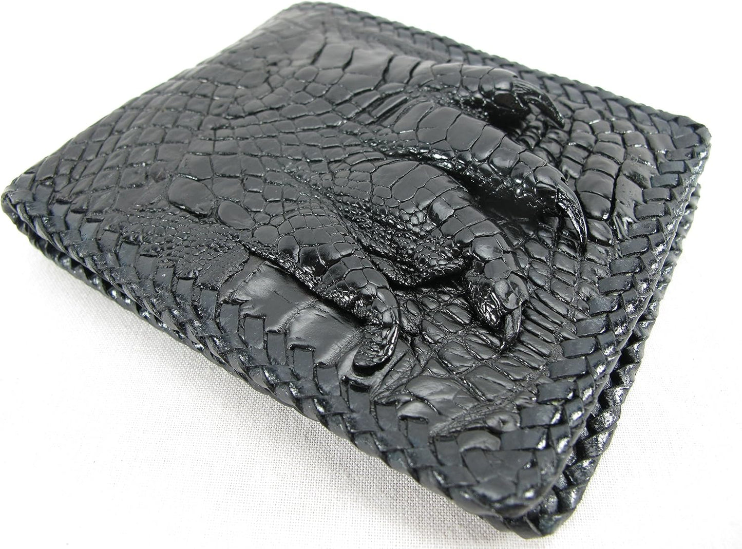 Pelgio Cartera hecha a mano de piel de piel de cocodrilo de cocodri...