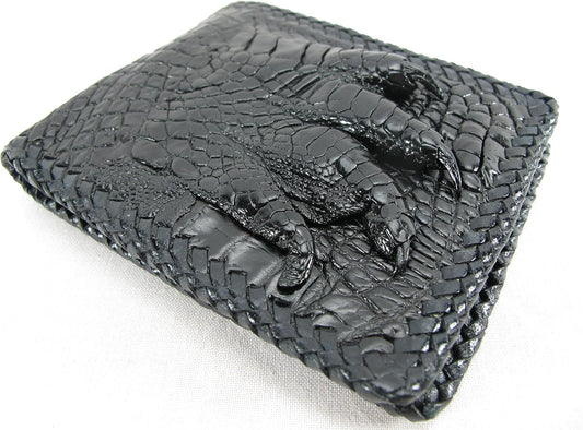 Pelgio Cartera hecha a mano de piel de piel de cocodrilo de cocodri...