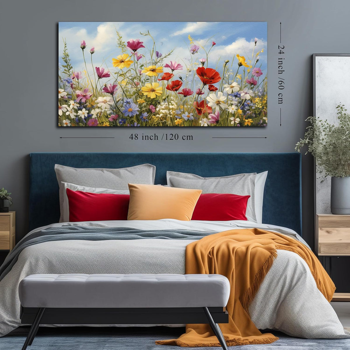 MDHKVPM Arte de Lienzo de Flores para Pared de Oficina para Mujeres...