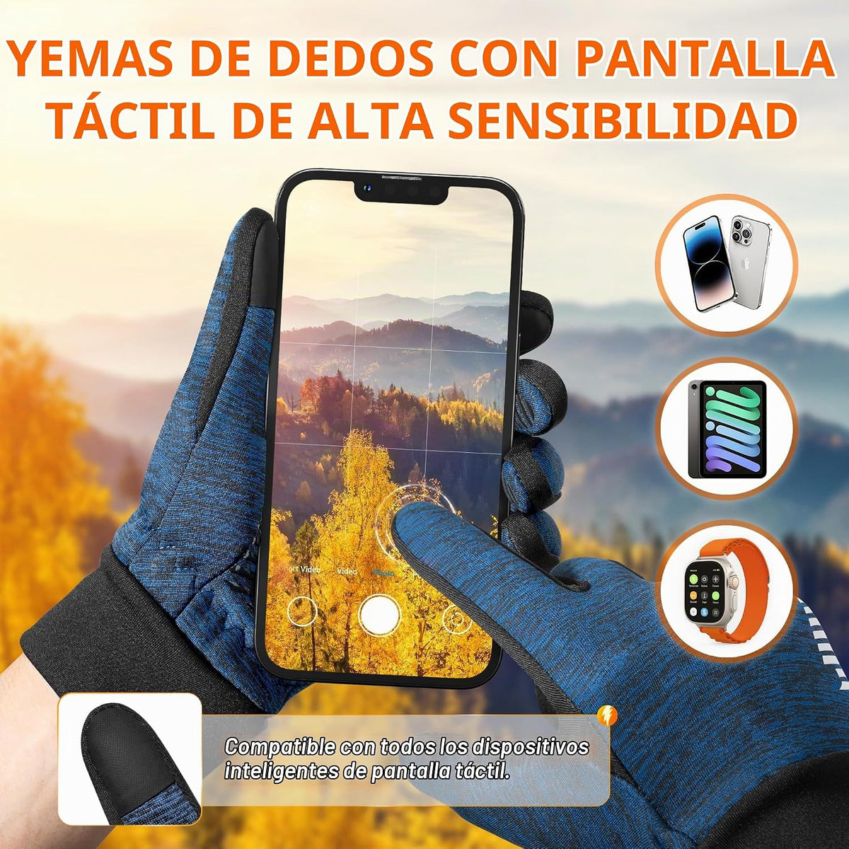 rivmount Guantes ligeros de invierno para correr, pantalla táctil y...
