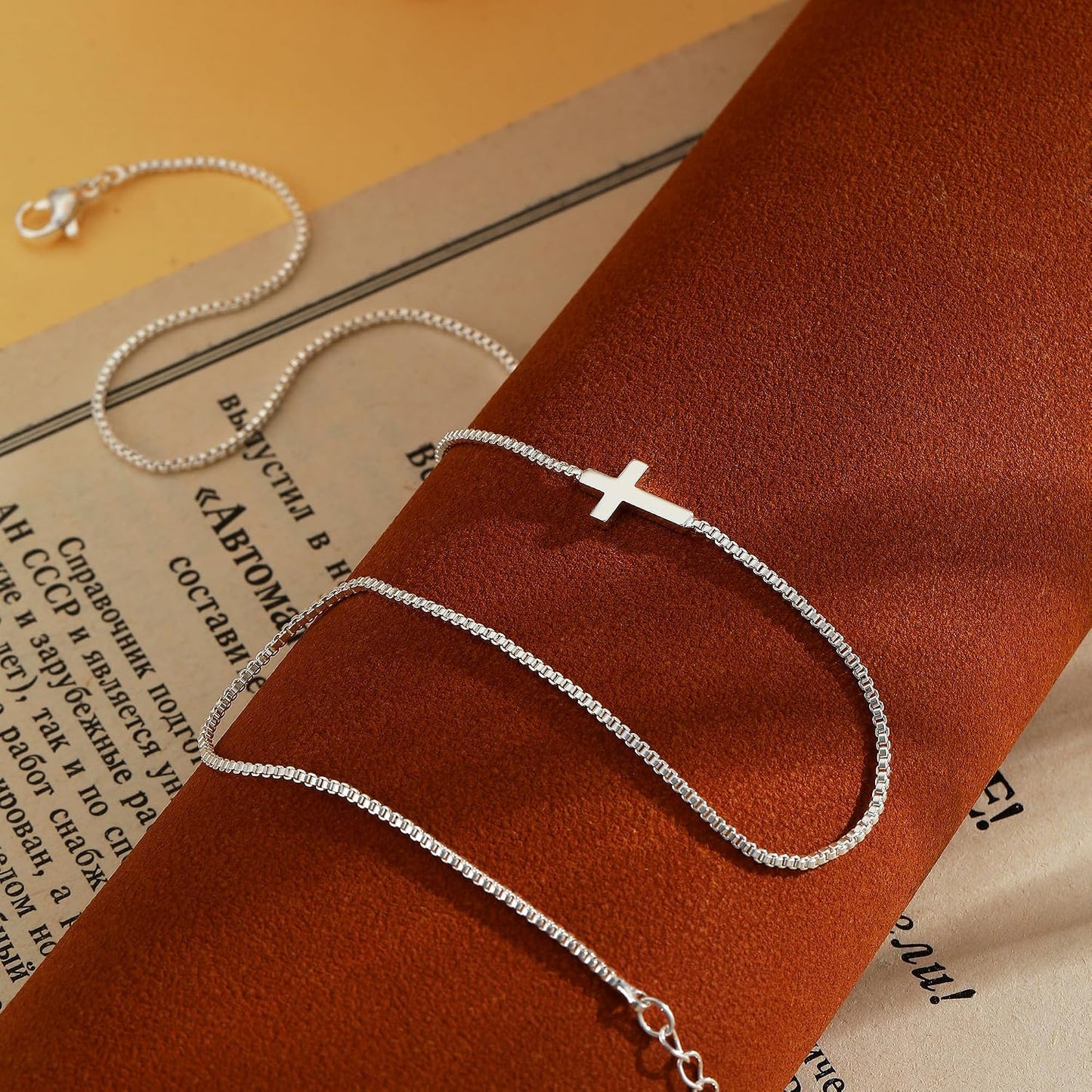 JIKASI Collar de cruz para mujer, chapado en oro o plata de 14 quil...