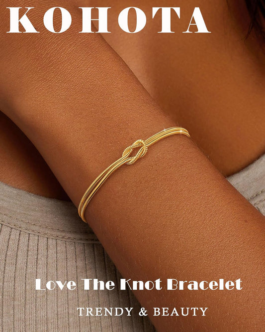 KOHOTA - Pulseras de plata y oro para mujer, chapadas en oro de 14...