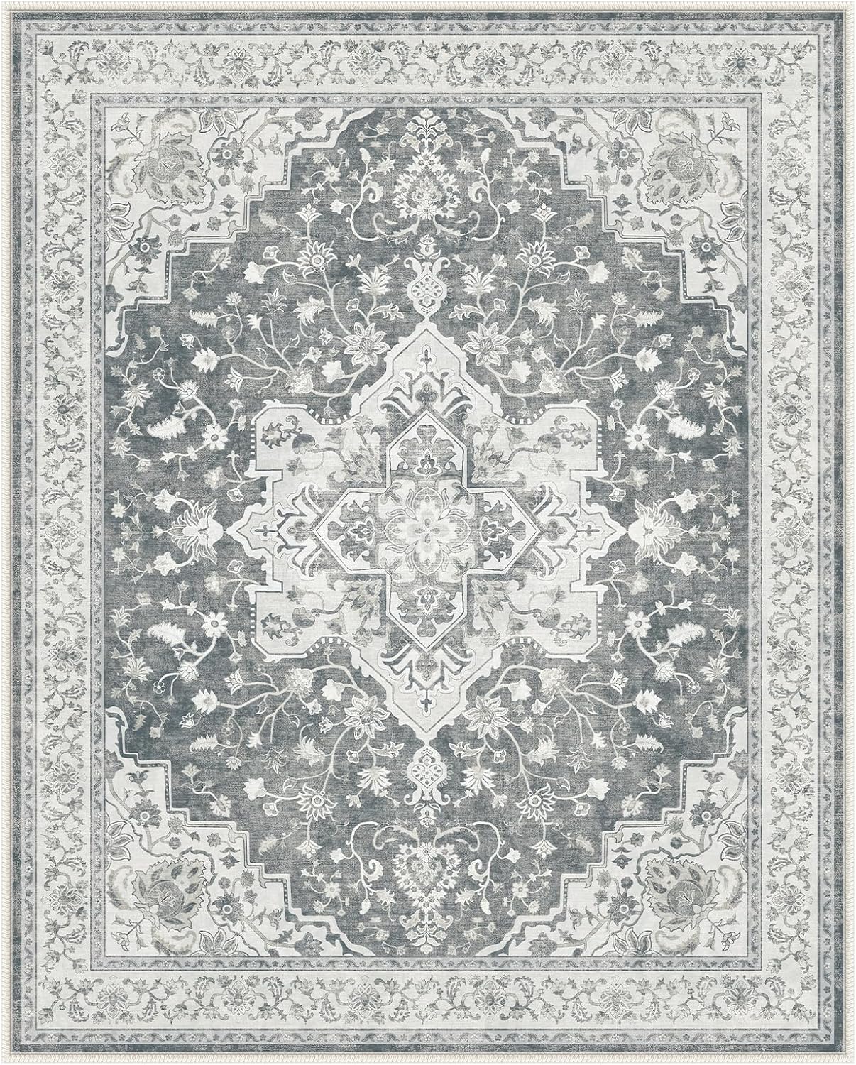 Marsail Alfombra de área grande lavable a máquina, 8 x 10, suave y...
