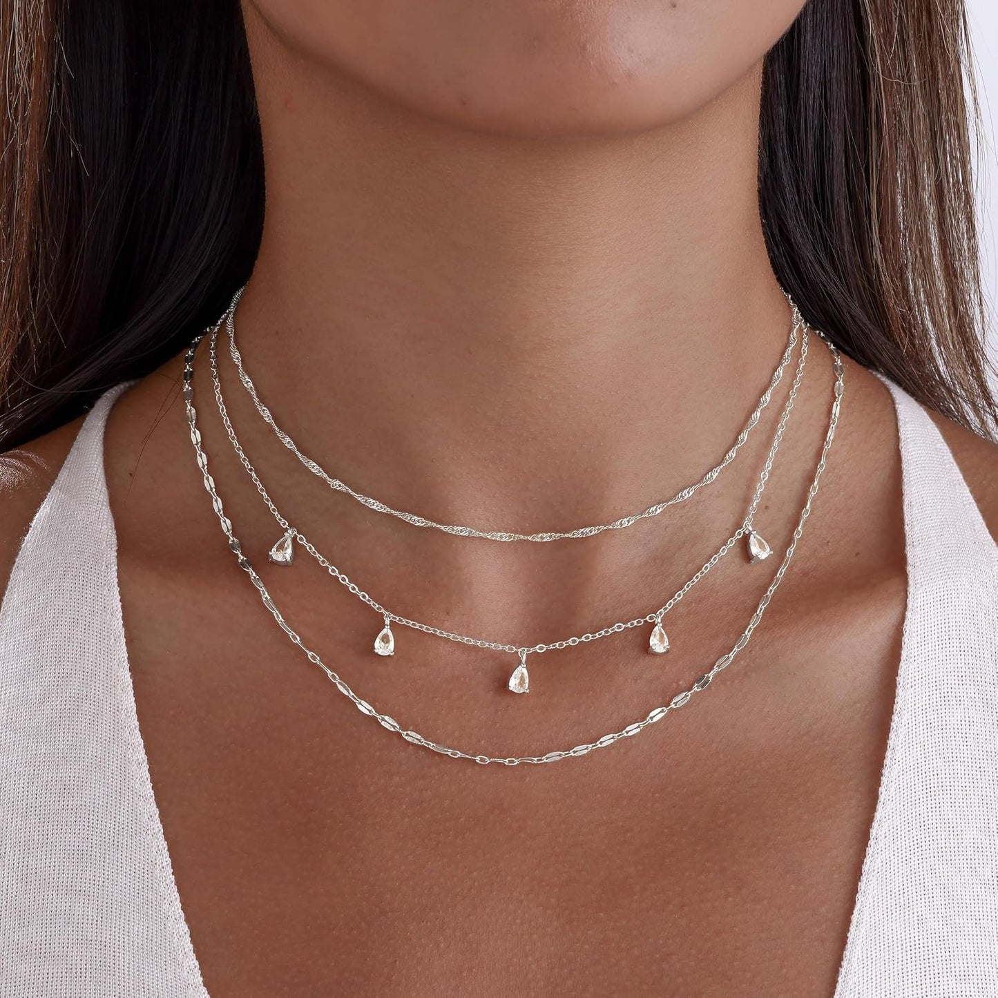 Fwlisesa Collares en capas para mujer, conjunto de collares de oro...