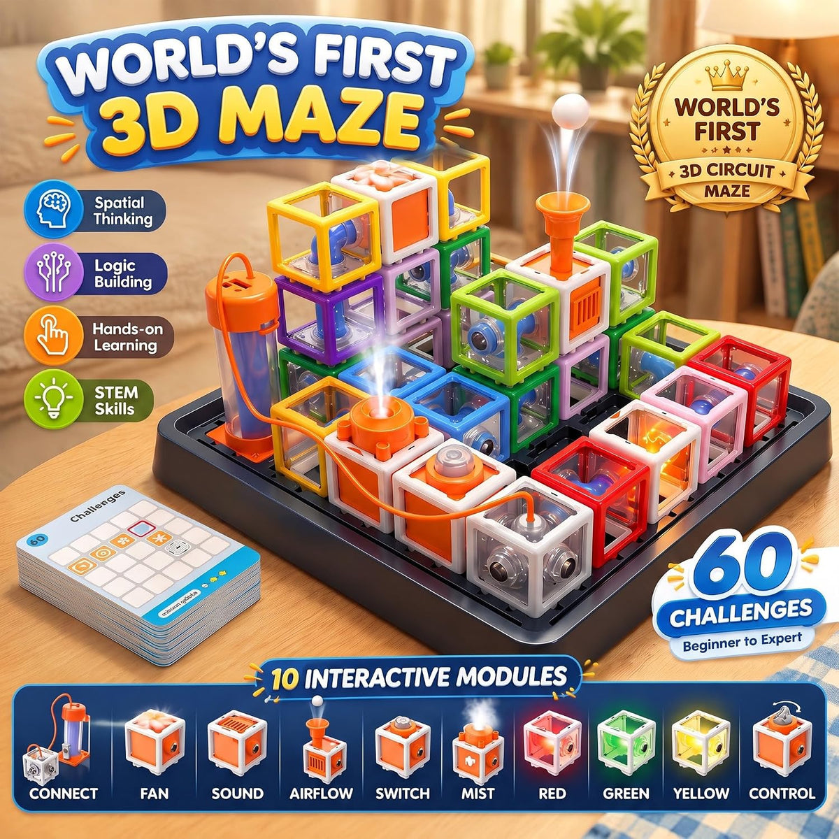 VkotaVkoty Juego de mesa de ciencia de laberinto de circuito 3D, ki...
