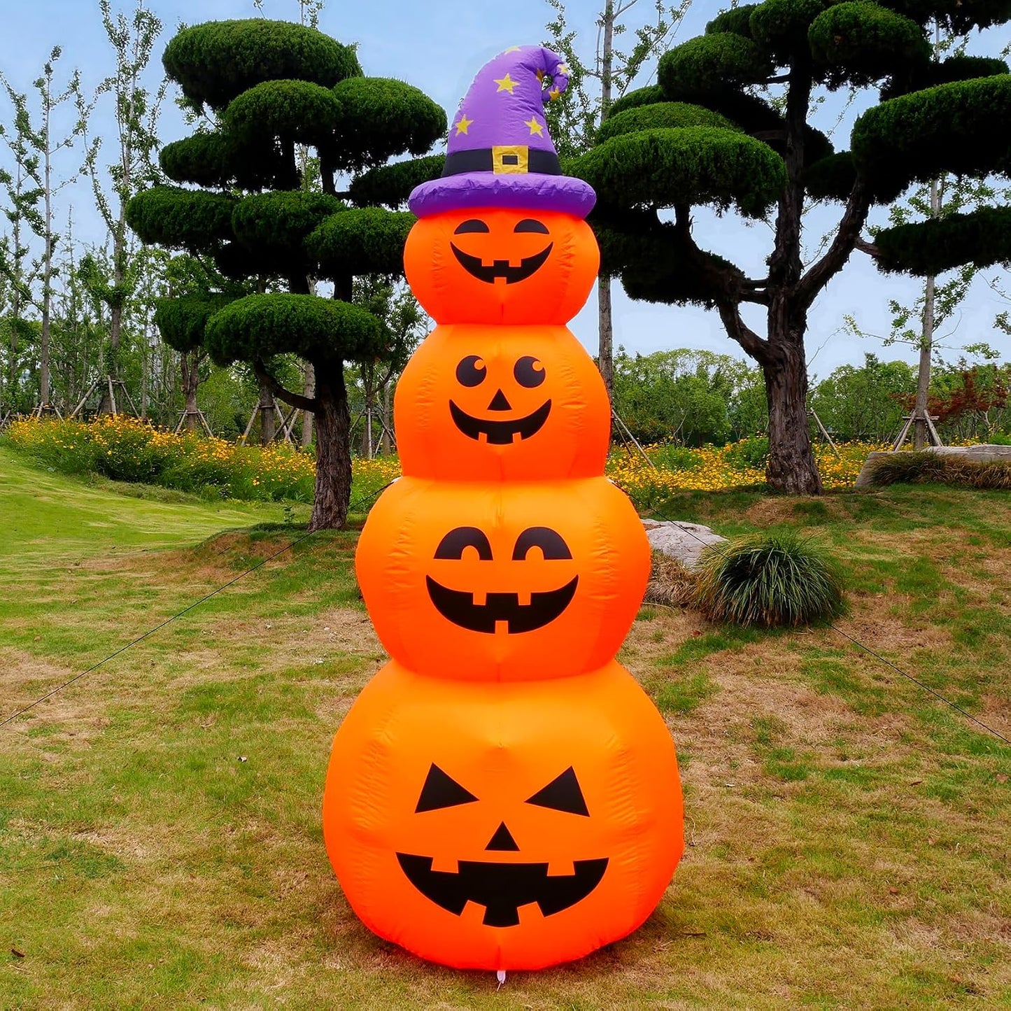 DearSun Calabazas inflables apiladas de Halloween de 8 pies de alto...