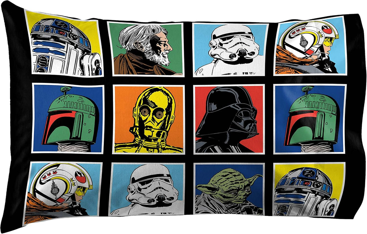 Jay Franco Star Wars Classic Grid - Sábanas de tamaño queen, de mic...