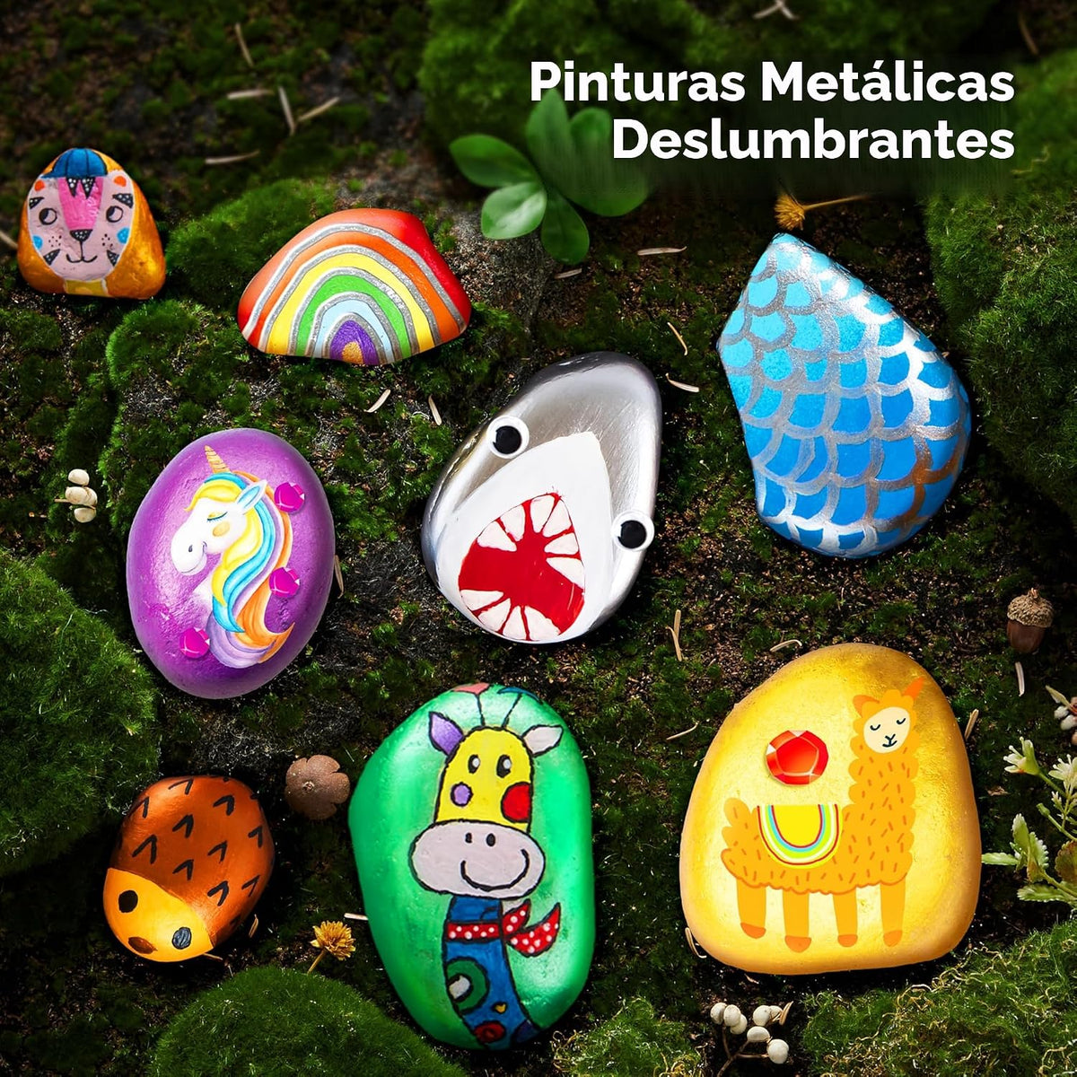 JOYIN Kit de pintura de roca para niños, artes y manualidades para...