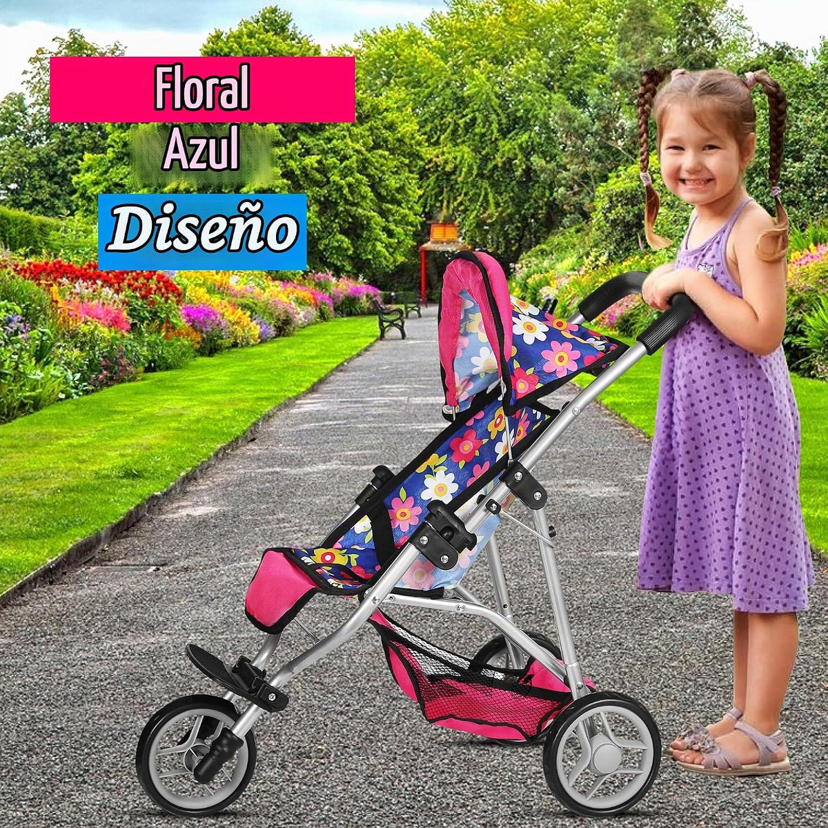 fash n kolor® Cochecito de Muñeca de Bebé de Regalo para Niños, Coc...
