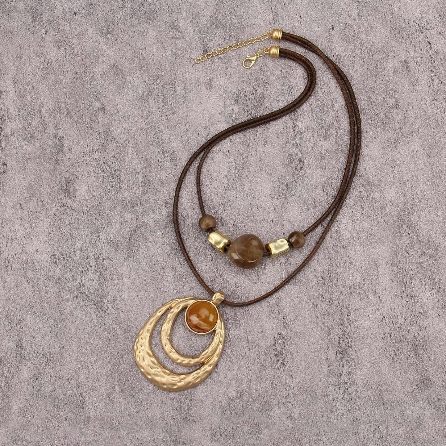 joymiao Collares bohemios para mujer, collar de círculo grueso, gar...