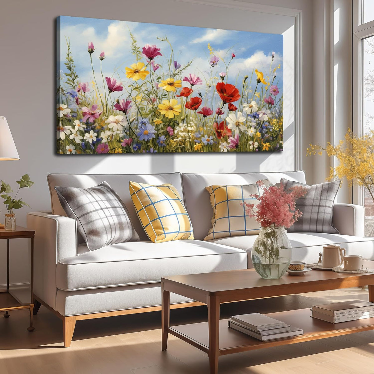 MDHKVPM Arte de Lienzo de Flores para Pared de Oficina para Mujeres...