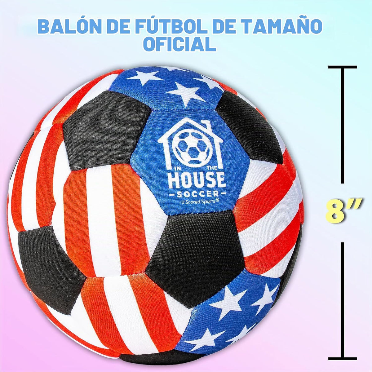U Scored Sports in The House - Balón de fútbol acolchado tamaño 4 p...