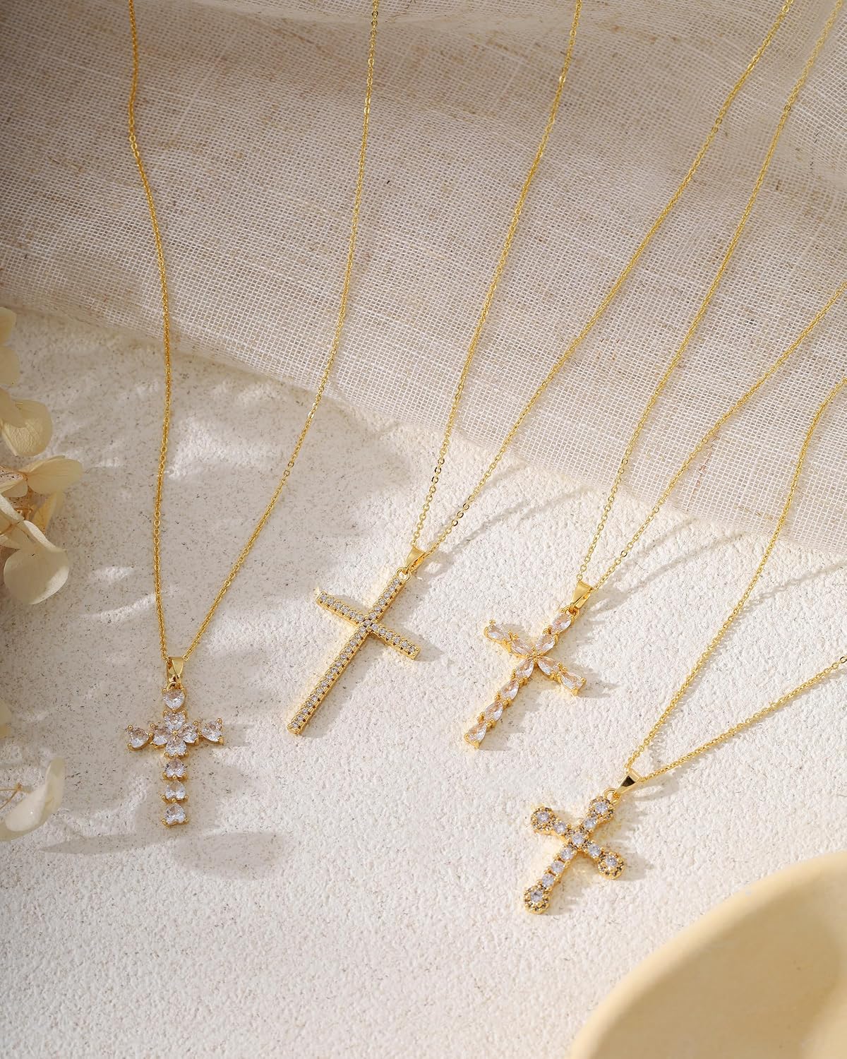Solistra Collar de Cruz para Mujer, Collar con Colgante de Cruz de...