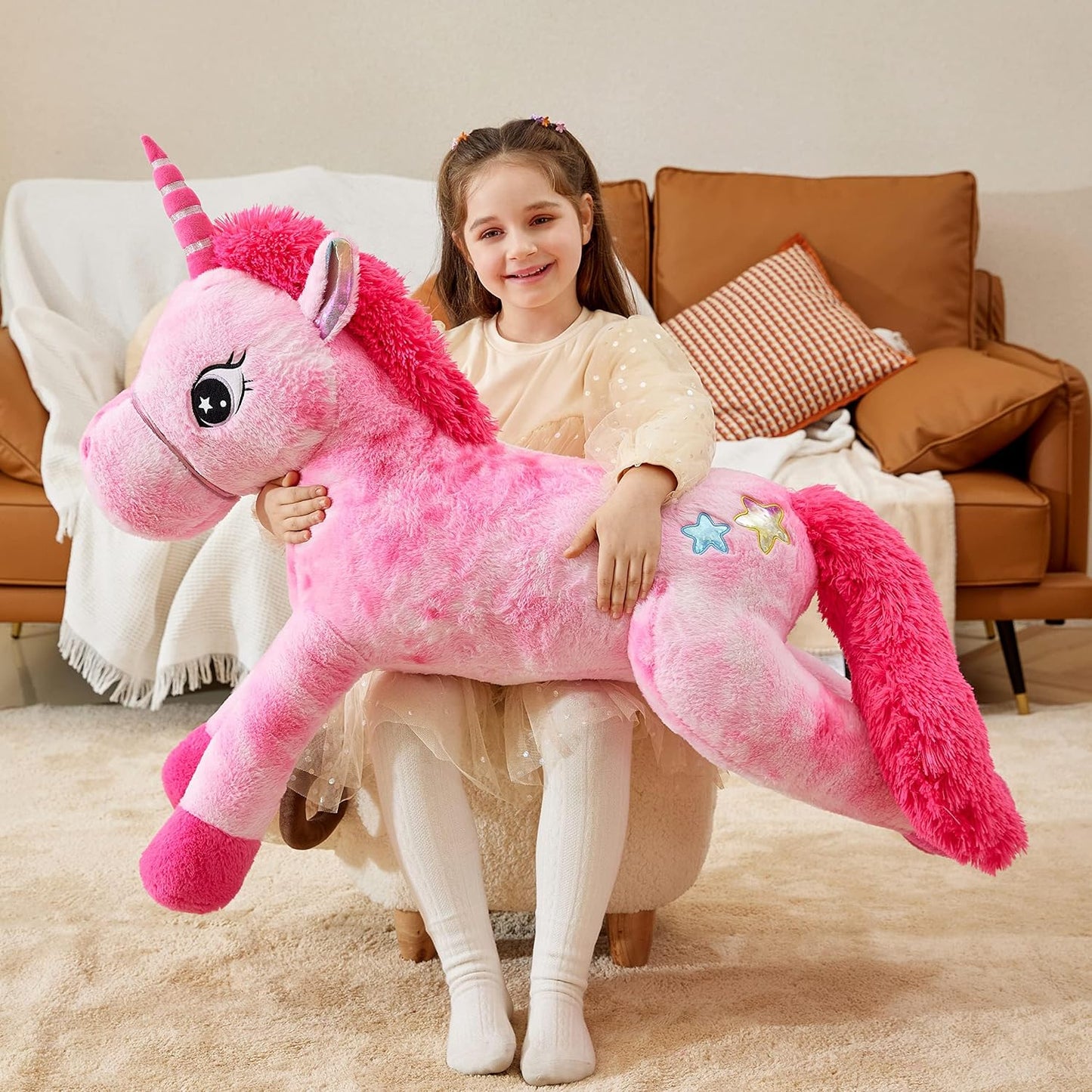 IKASA Juguetes de peluche de unicornio gigante, Licorne, juguete su...