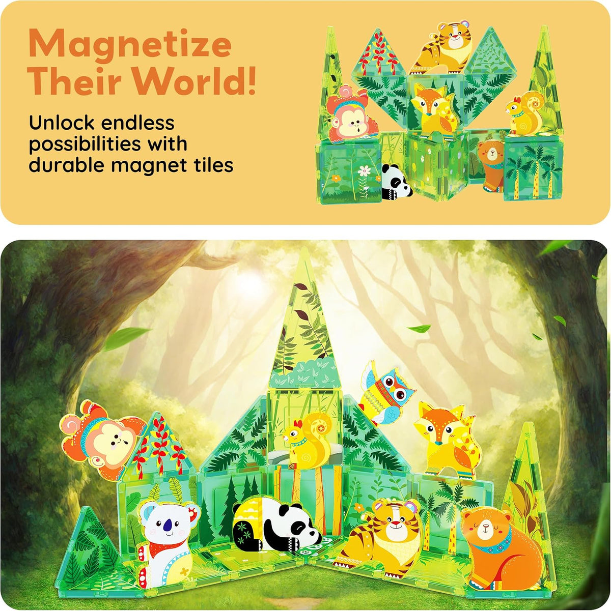 PicassoTiles Juego de bloques de construcción magnéticos con tema d...