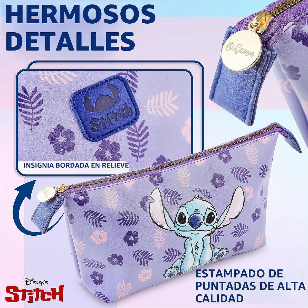 Disney Bolsa de aseo de puntada, bolsa de almacenamiento de maquill...