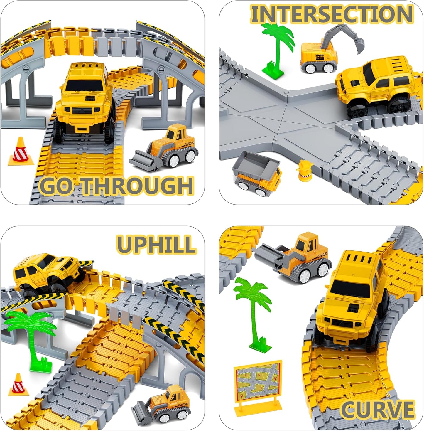 Juguetes para niños 253 piezas Pista de carreras de construcción pa...