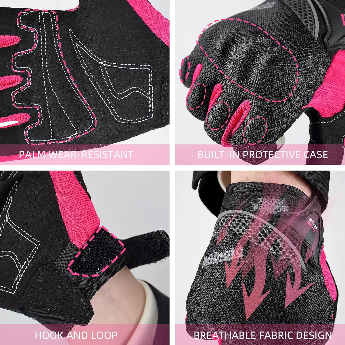mjmoto Guantes de motocicleta de malla transpirable para hombres y...