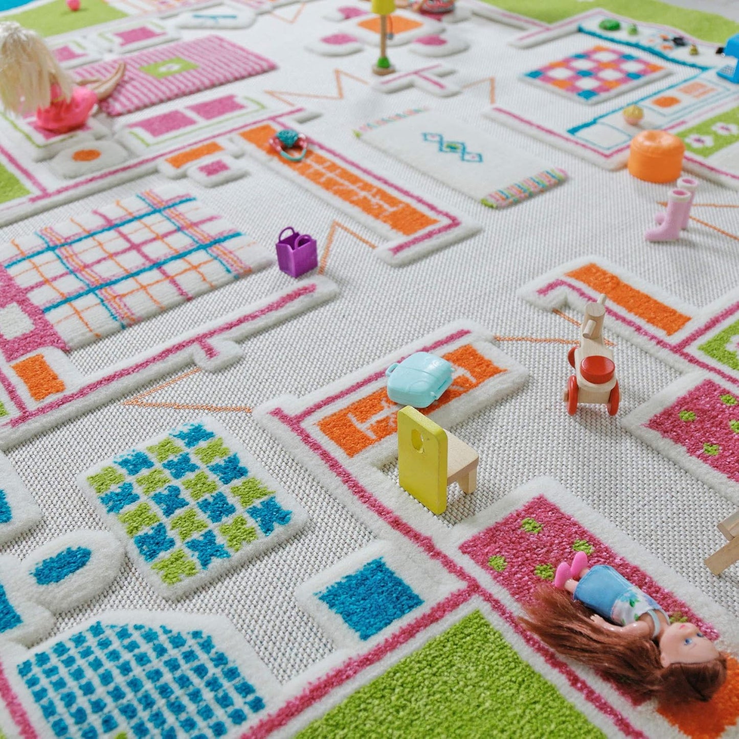IVI - Alfombras educativa de juego 3D de 78 x 52.5 pulgadas para do...