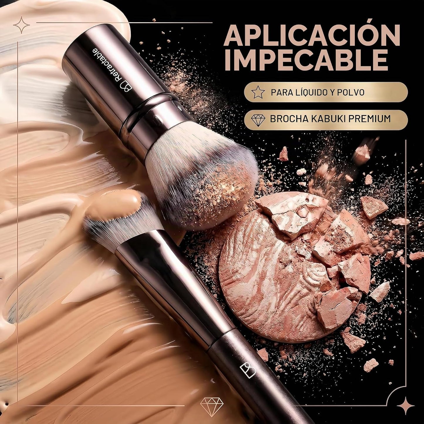 Juego de brochas de maquillaje profesional con estuche de viaje, 20...