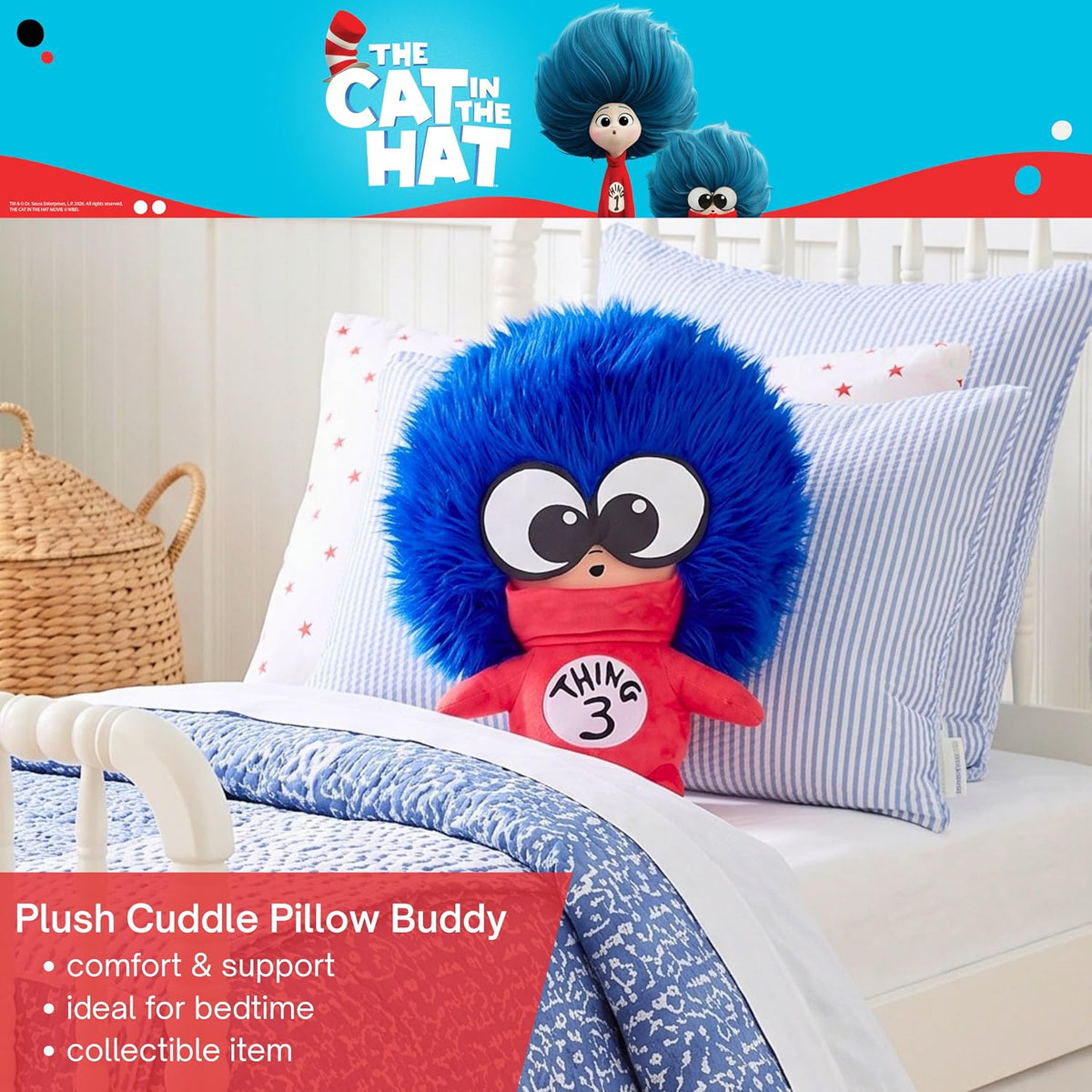 Franco Dr Seuss The Cat in The Hat Movie Thing 3 - Ropa de cama par...
