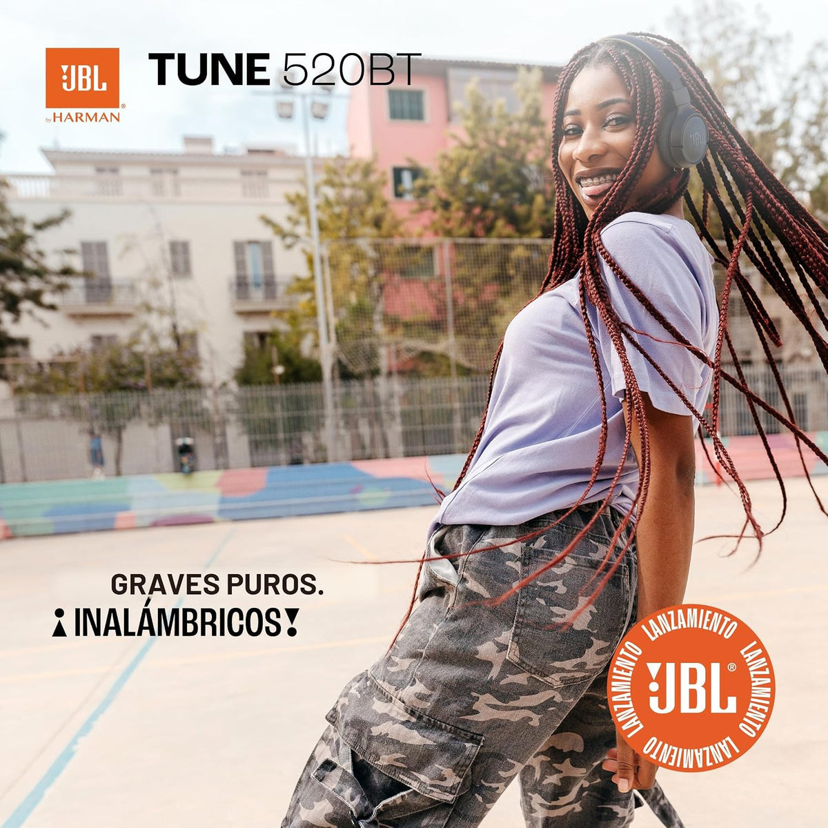 JBL Tune 520BT - Auriculares inalámbricos tipo orejera, hasta 57H d...
