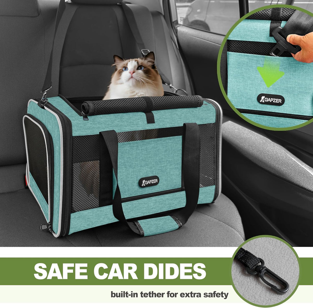 GAPZER Transportador para gatos de 18 x 11 x 11 pulgadas, jaula de...