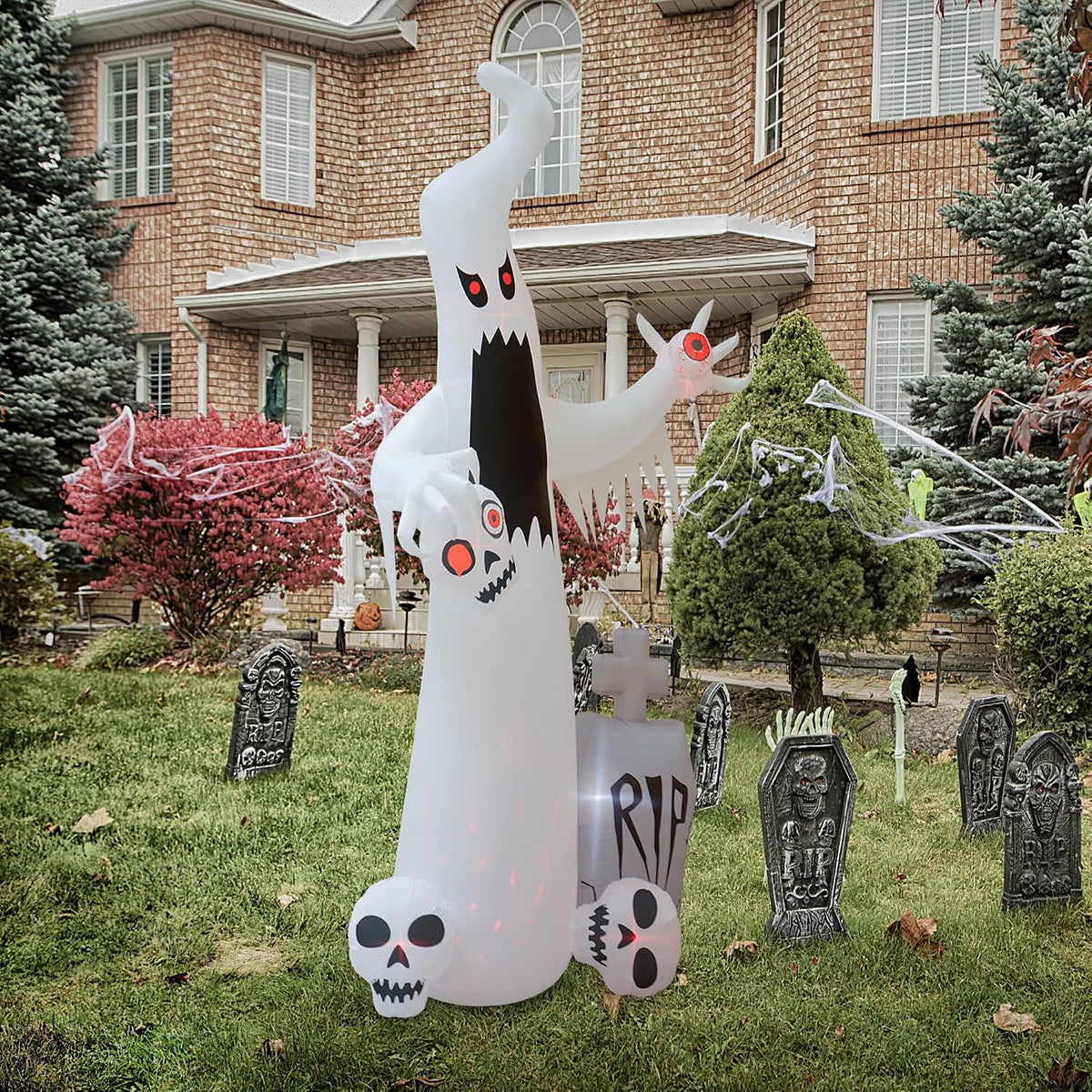 HOPOCO Inflables de Halloween de 12 pies para decoración al aire li...