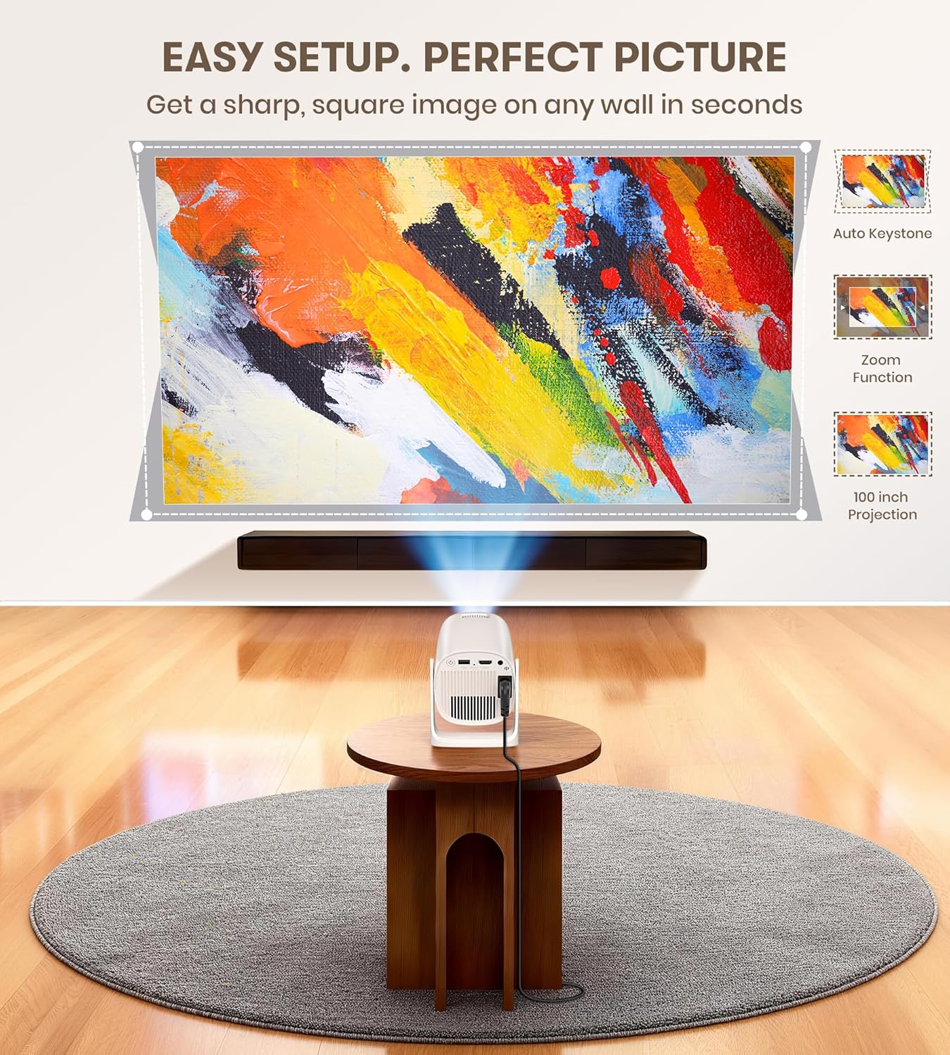Miroir Mini proyector, proyector HD para el hogar con altavoz integ...