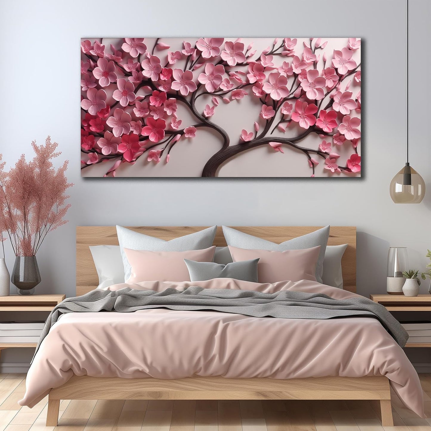 CPKATMT Arte de pared con flores rosas para dormitorio, impresiones...