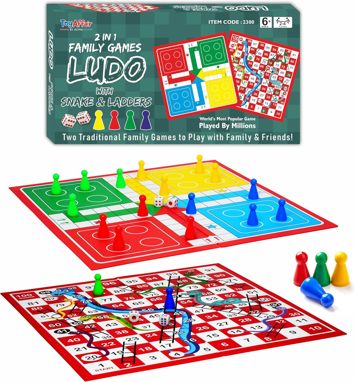 Ankit Toys &amp; Games Ludo &amp; Snakes and Ladders - Juego de mes...