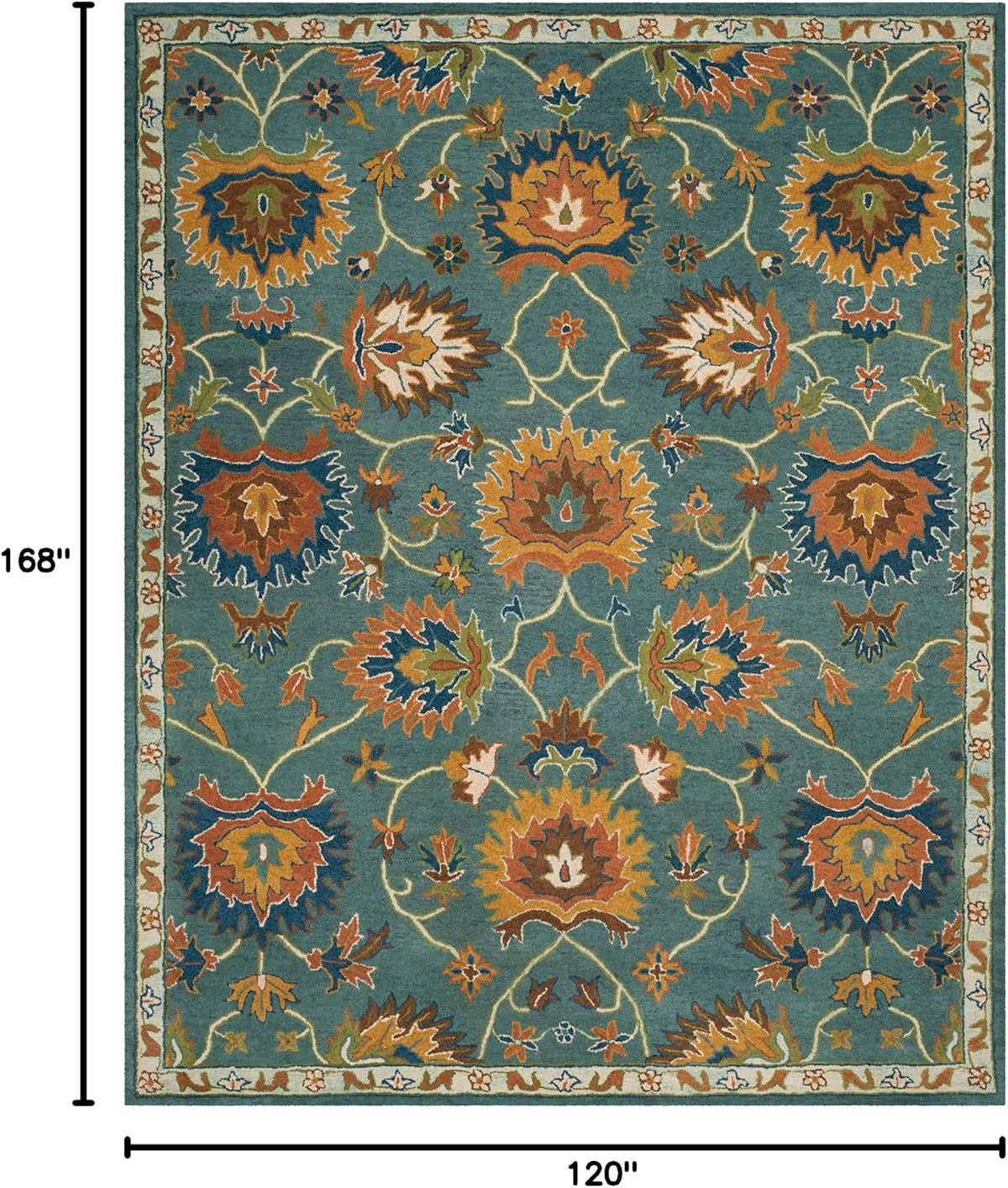 SAFAVIEH Heritage Collection - Alfombra de área de 10 x 14 pies, az...