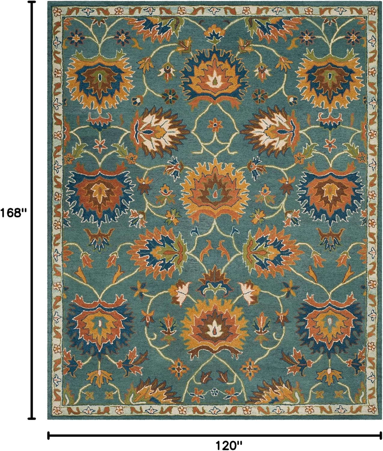 SAFAVIEH Heritage Collection - Alfombra de área de 10 x 14 pies, az...