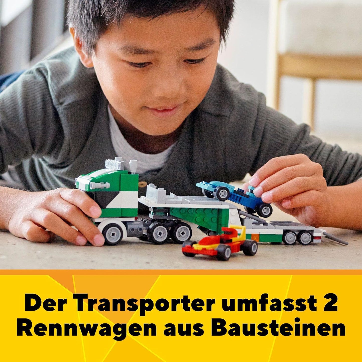 LEGO 31113 Creator 3 en 1 - Transportador de autos de carreras con...