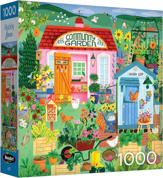 RoseArt Hobby Haven Community Garden - Rompecabezas de 1000 piezas...