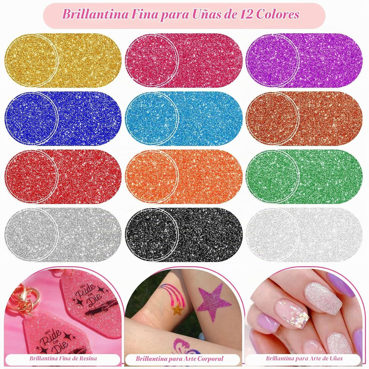 Kit de uñas postizas acrílicas, kit de uñas postizas a presión con...