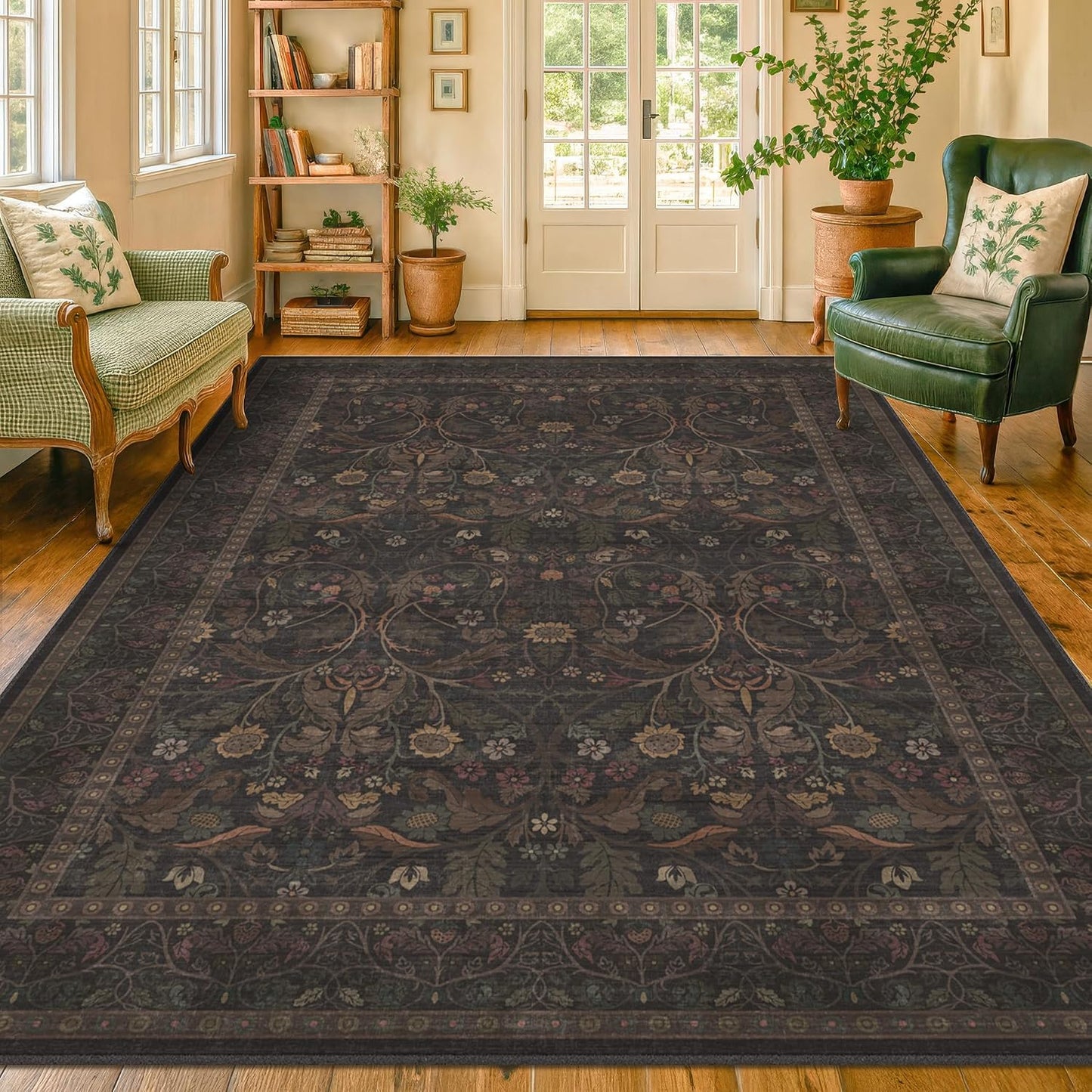 Evyhood Alfombras grandes botánicas de 9 x 12 pulgadas para sala de...