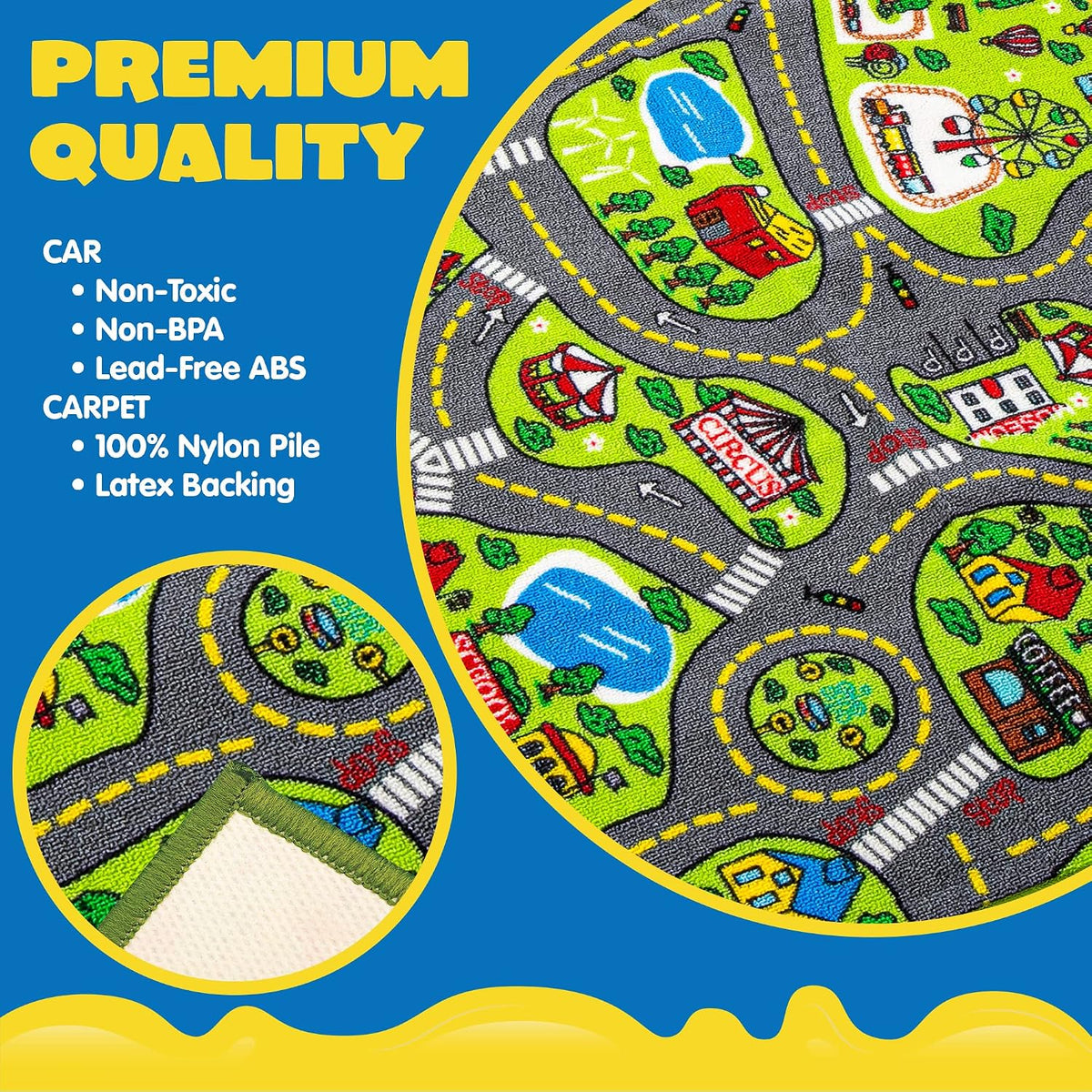 JOYIN - Alfombras de juego para niños con juego de 12 vehículos de...