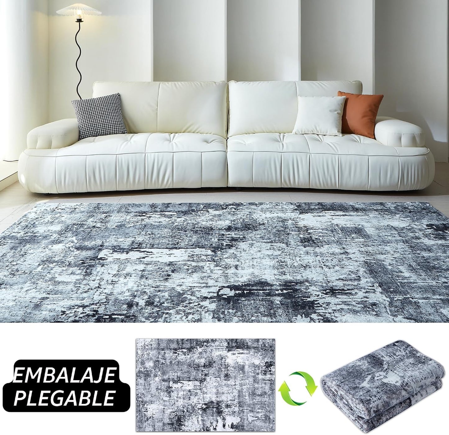 Rugcomf - Alfombra de área lavable de 5 x 7 pies, diseño bohemio, s...