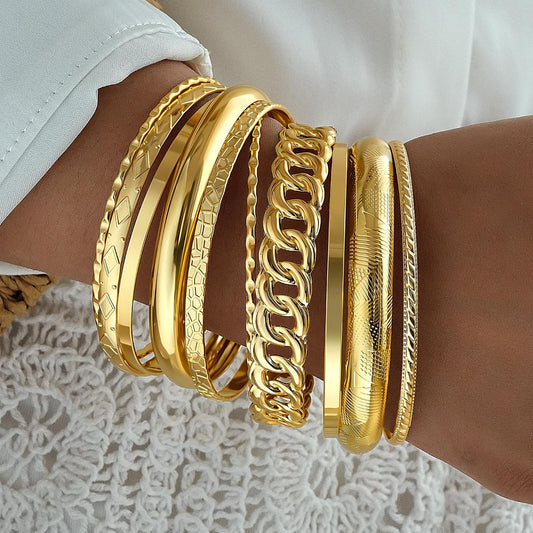 ÌF ME - Pulseras de bangle de oro para mujer, conjunto de pulseras...