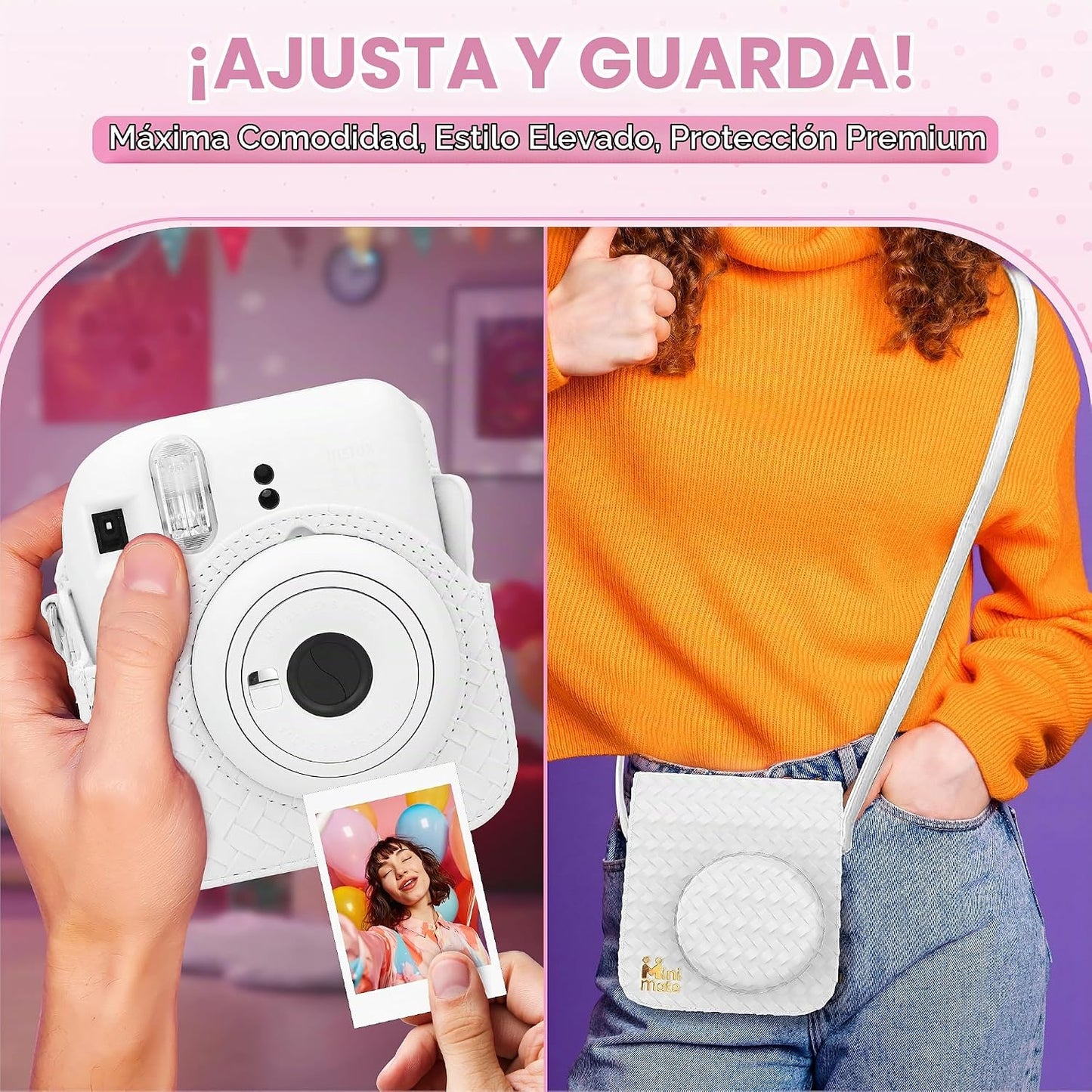 Fujifilm Cámara Instantánea Instax Mini 12 Blanco Arcilla + Estuche...