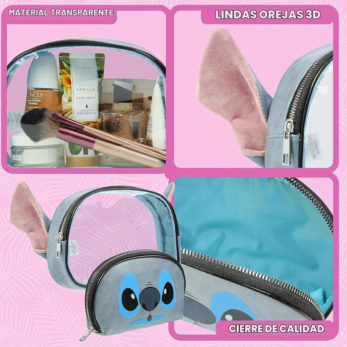Regalos Disney Stitch para Niñas - Bolsa de Maquillaje de 2 Piezas...