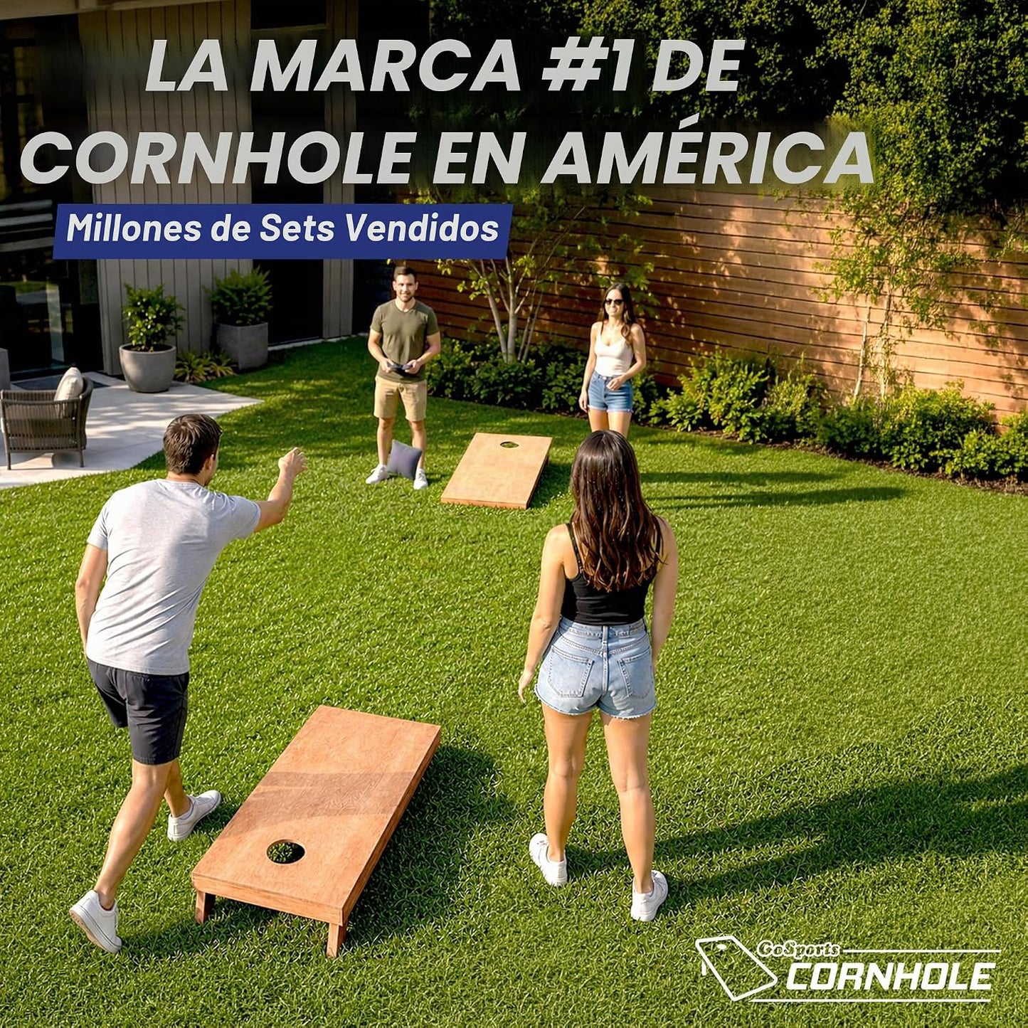 GoSports Juego de tablas de cornhole de madera de tamaño reglamenta...