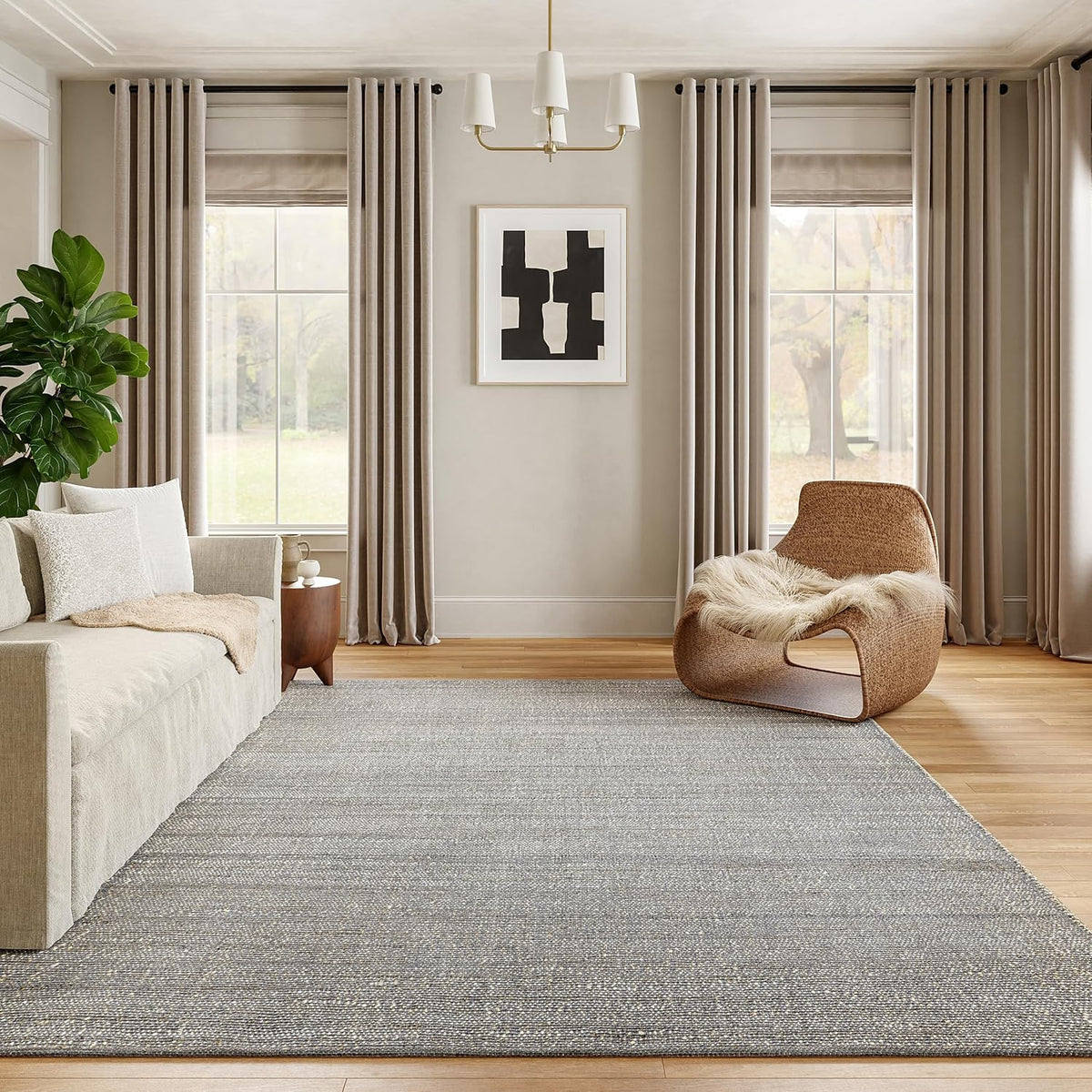 nuLOOM Elfriede, hecha a mano, gris\/marfil, 11'6" x 14'...