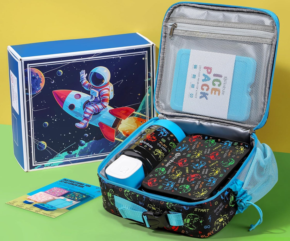 Fimibuke Lonchera Bento de 32 onzas para niños con termo de 12 onza...